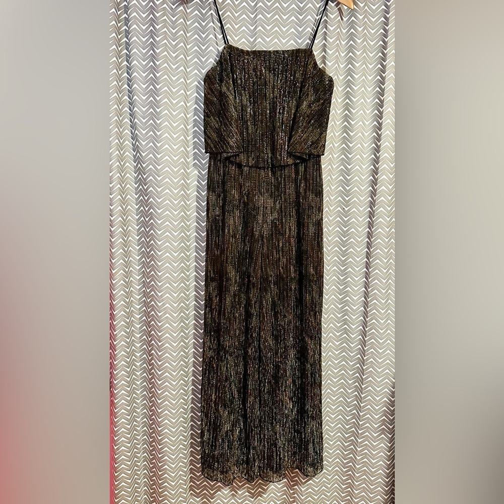 Lulus | Call to Attention Multi Metallic Camo Print Culotte Jumpsuit, size M - Picture 4 of 9